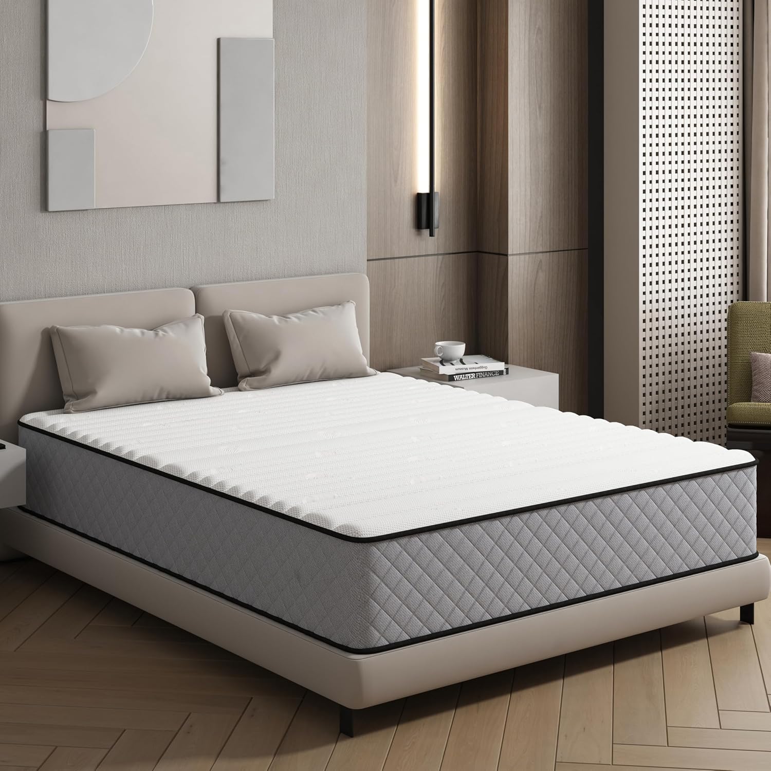Matelas - hybride mémoire de forme 140x190cm - ressorts ensachés, 25cm, soutien moyen