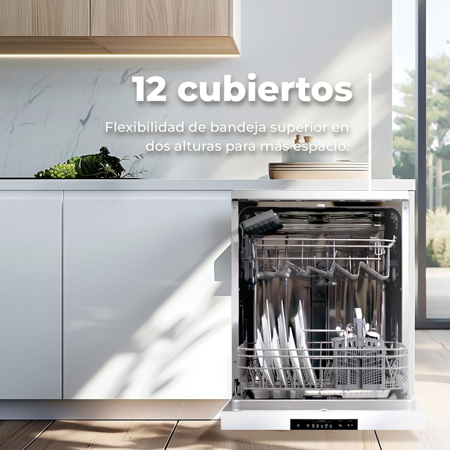 EVVO - D1 - 60 cm - 12 couverts, 5 programmes, plateau réglable