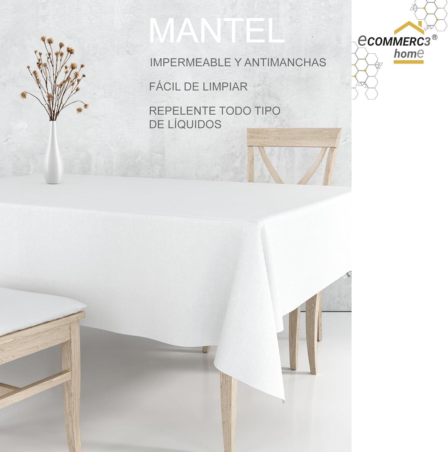 Nappe toile cirée rectangulaire 250x140 cm anti-taches, imperméable