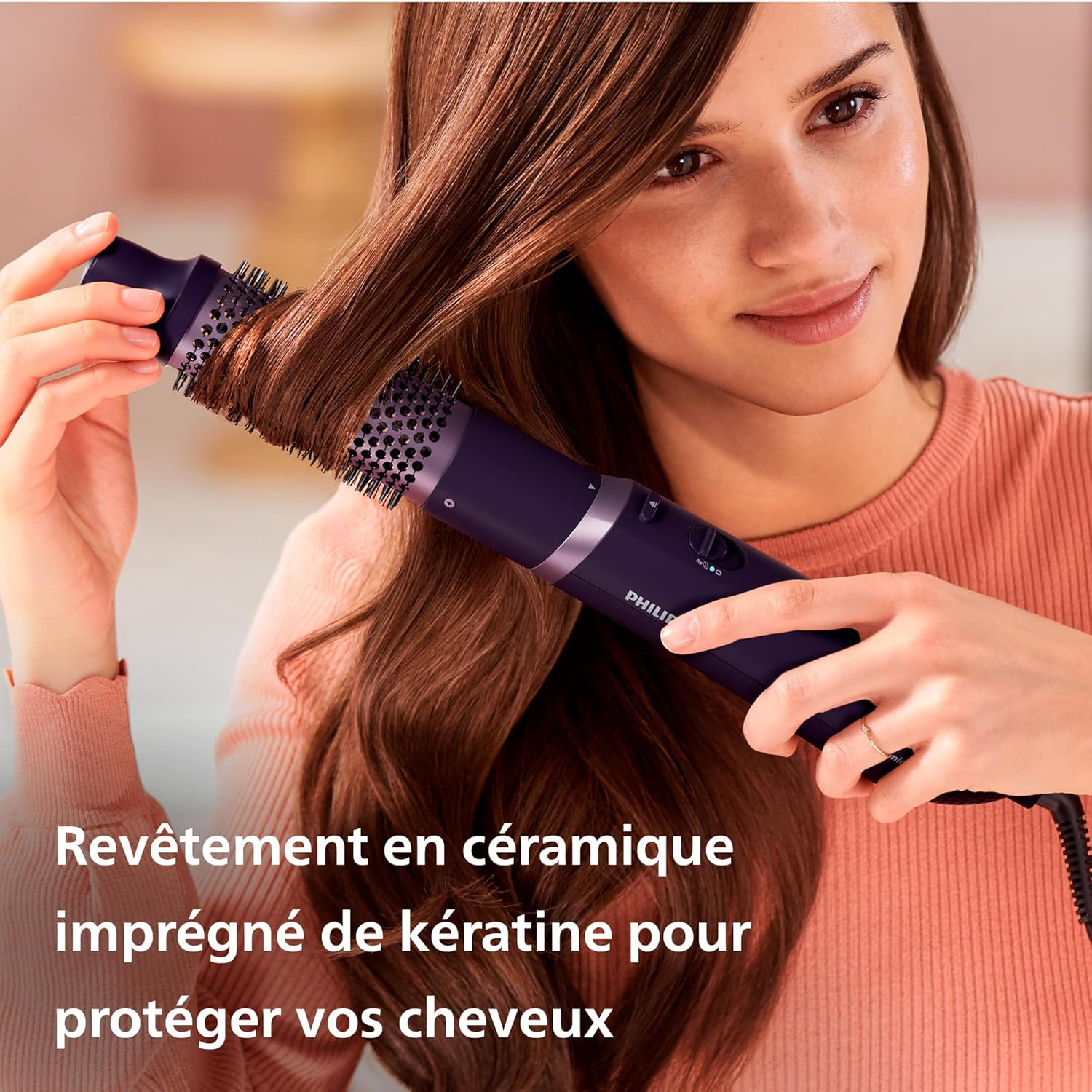 Philips - Série 3000 - brosse soufflante céramique kératine, ionique, 3 accessoires - BHA305/00