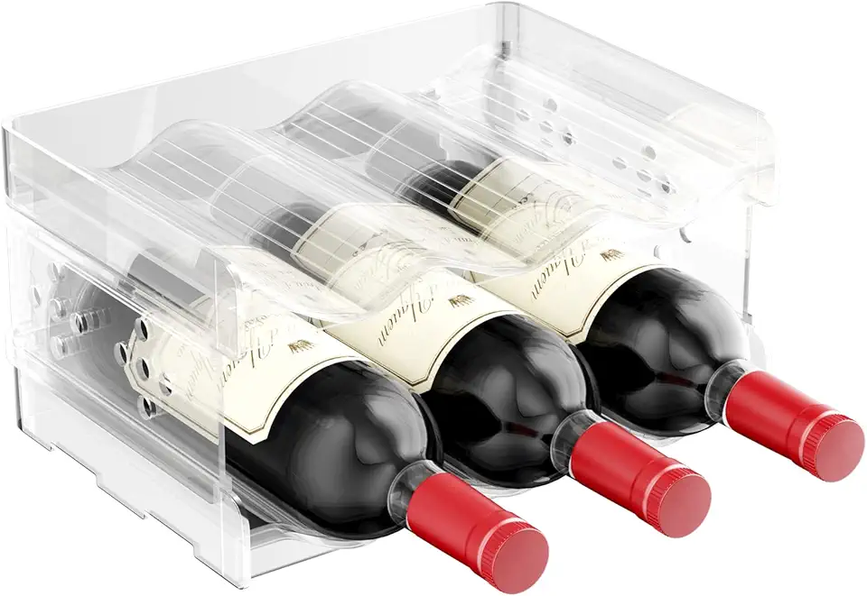 Range bouteilles vin vertical empilable polystyrène, 6 places, 2 pièces