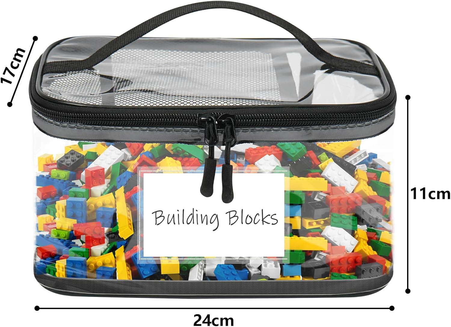 Pochette de rangement jouet enfant - PVC, fermeture éclair, lot de 8, idéal puzzles et bain