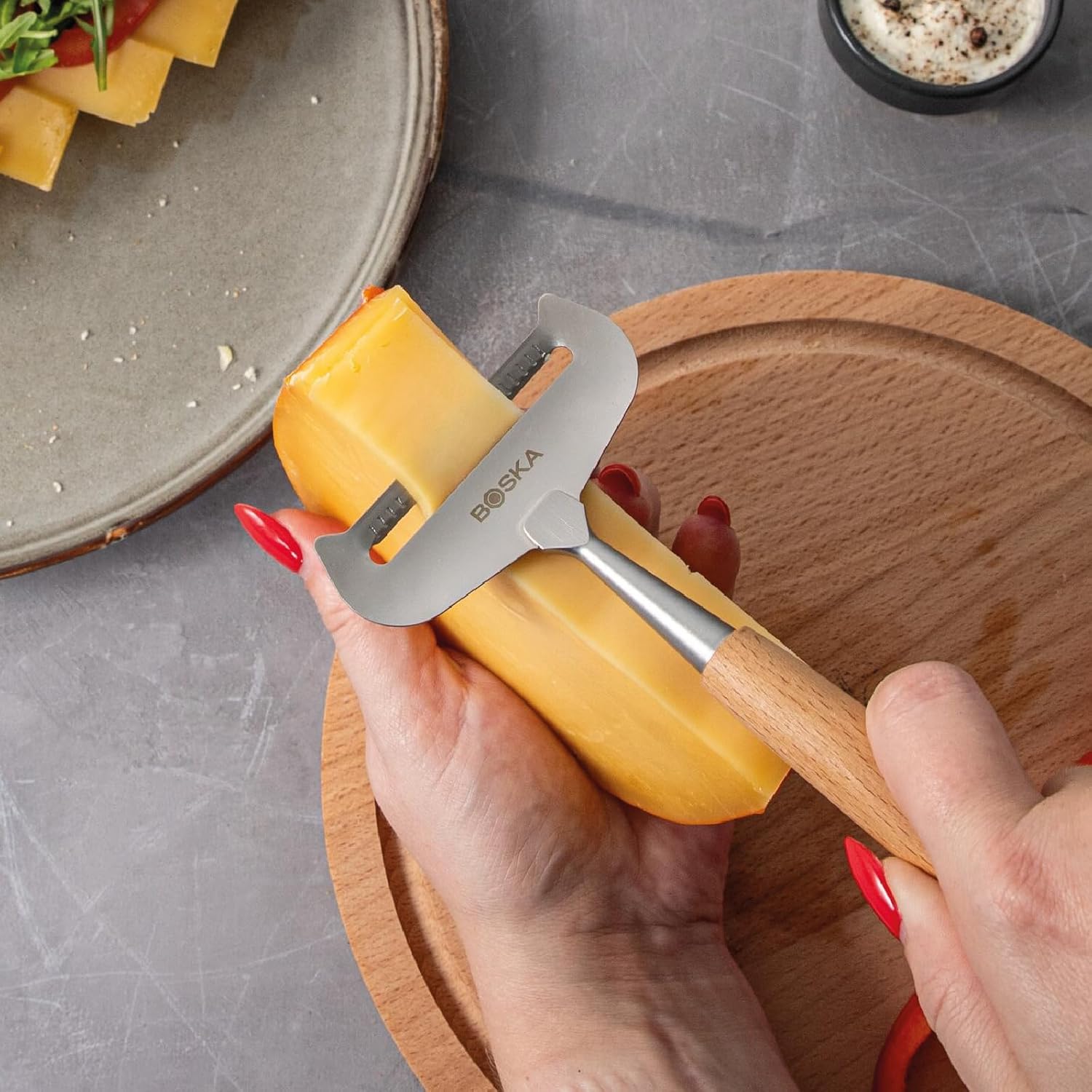 BOSKA - Amigo - tranchette fromage inox/bois ergonomique BSF