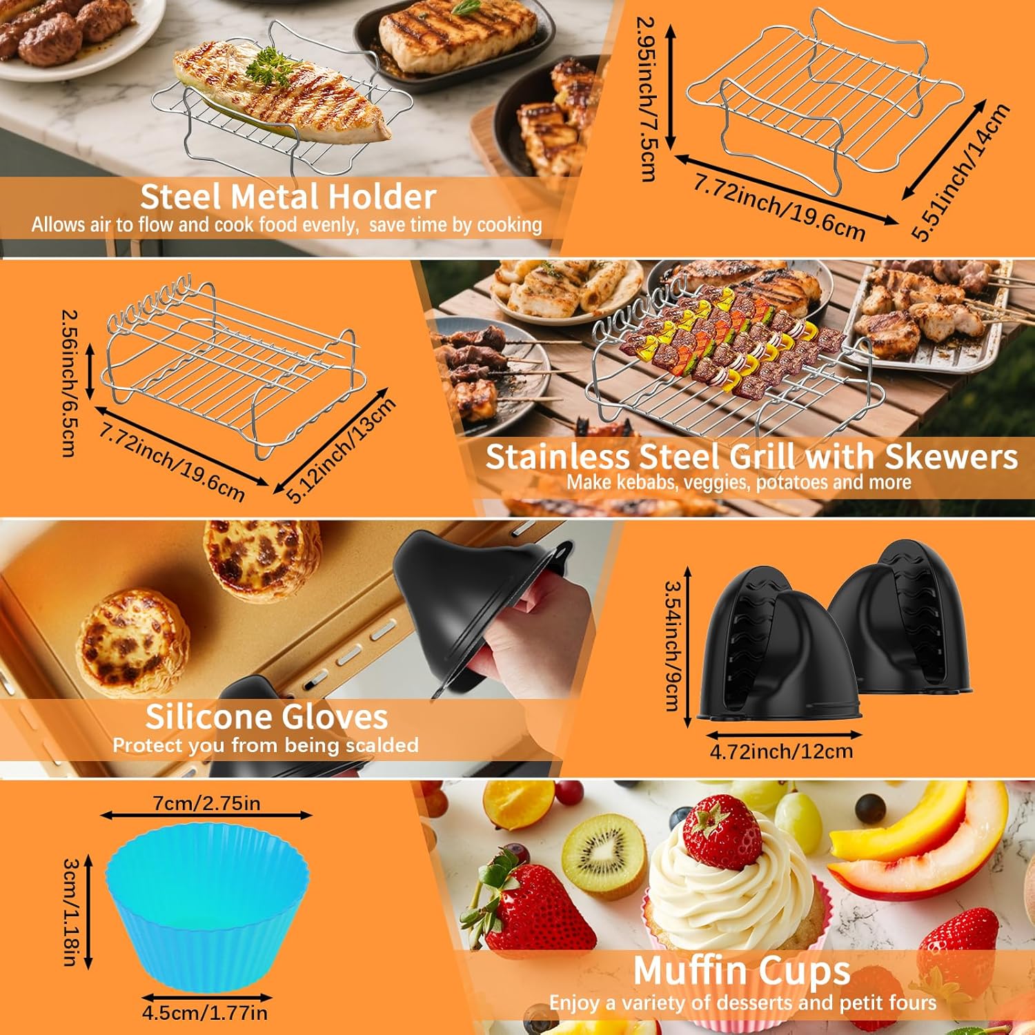 Moule silicone air fryer - accessoires 24 pièces - pour Ninja Foodi 10.4L - compatible AF500EU