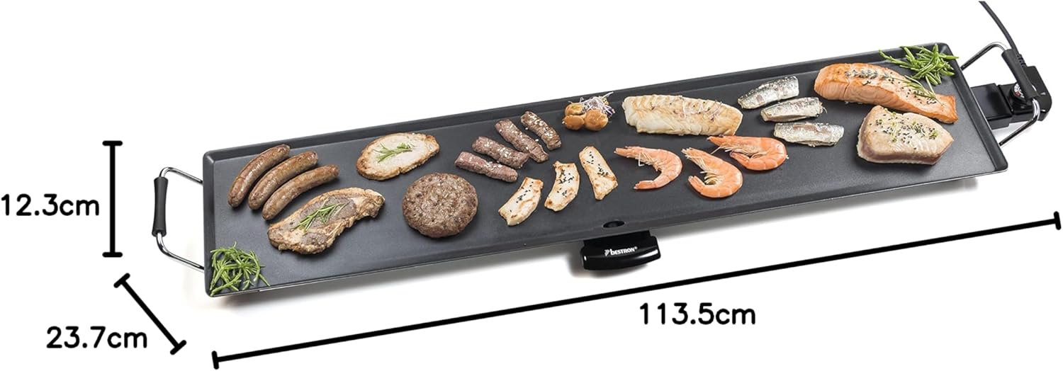 Bestron - plancha électrique XXL - surface extra longue - 10 personnes