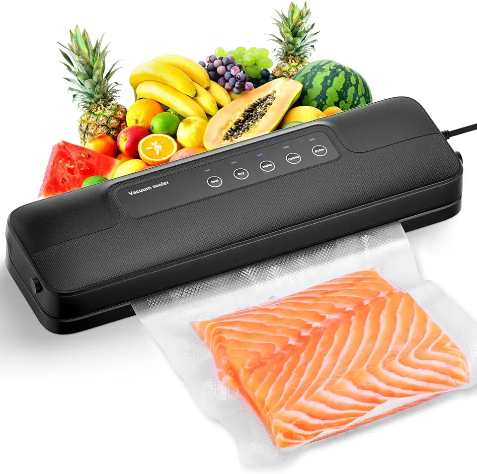 Machine sous vide alimentaire - 5 en 1, sec/humide, 10 sacs inclus, noir