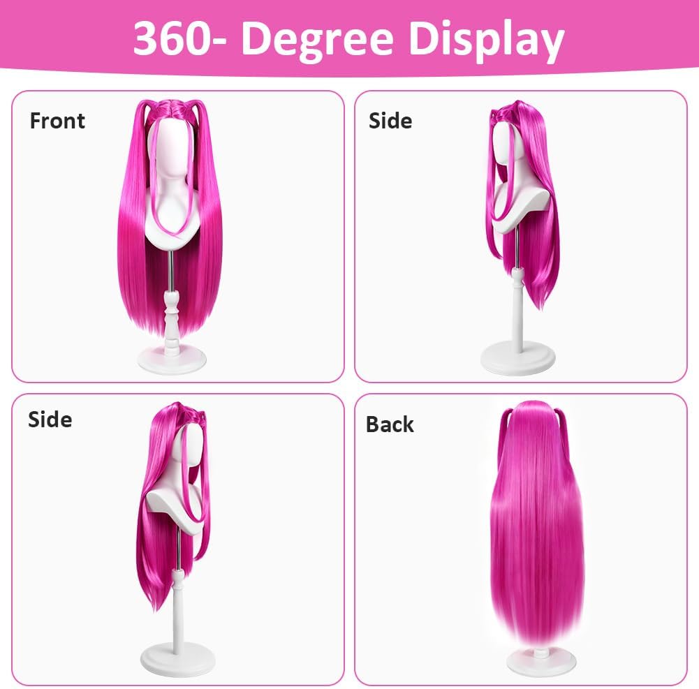 Perruque cosplay - longue tresse violette - perruque anime, fête, Halloween