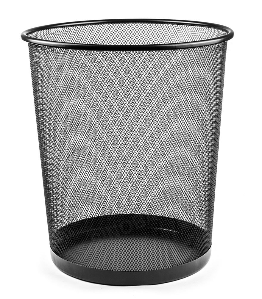 Corbeille à papier - fil métallique - 34 cm, 18L - couleur noire