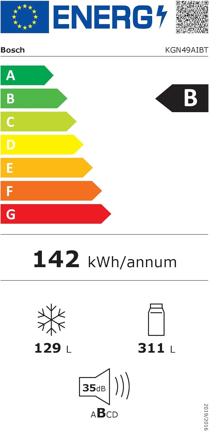 Bosch - combiné Série 6, 440L, 203x70cm, inox, anti traces - KGN49AIBT