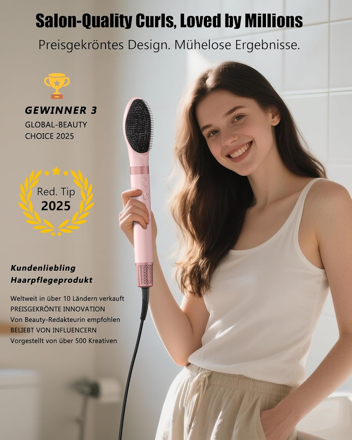 MESCOMB - Air Styler 5 en 1 - 110000 RPM - sèche, boucle, lisse, brosse, rangement