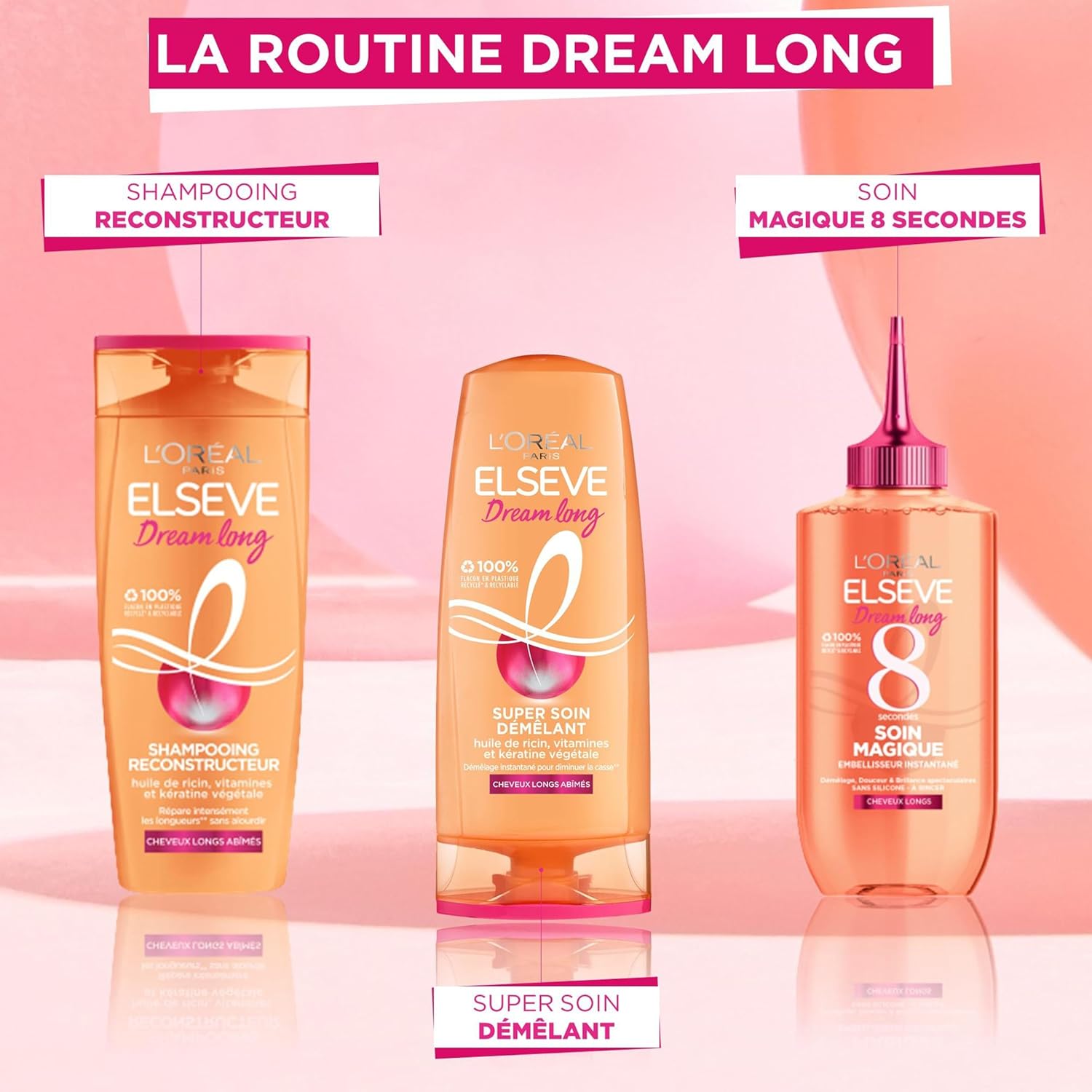 L'Oréal Paris - Elseve Dream Long - 250 ml - Kératine végétale, vitamines, huile de ricin