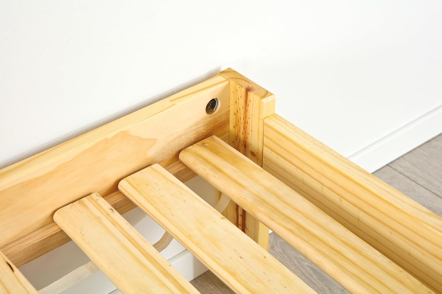 Inter Link - sommier à lattes pin massif 90x200 cm, naturel, robuste