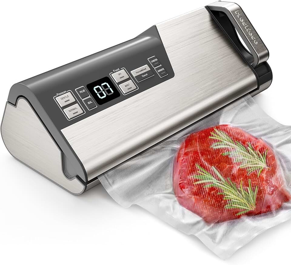 Mesliese - machine sous vide - 140W, double sceau, 95kPa, 1 main, coupeur intégré