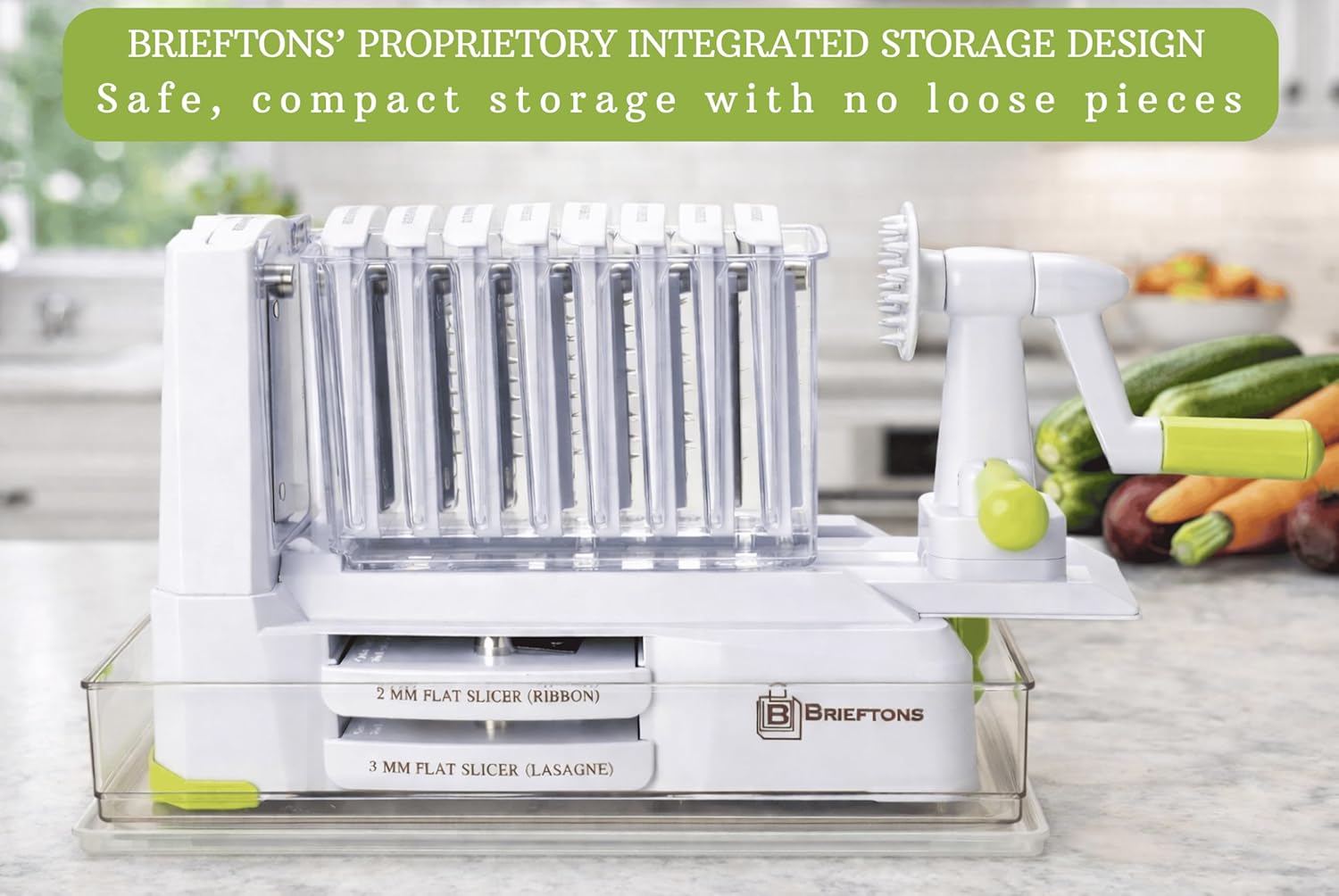 Brieftons - Spiraliseur 10 lames - robuste, idéal pâtes veggies