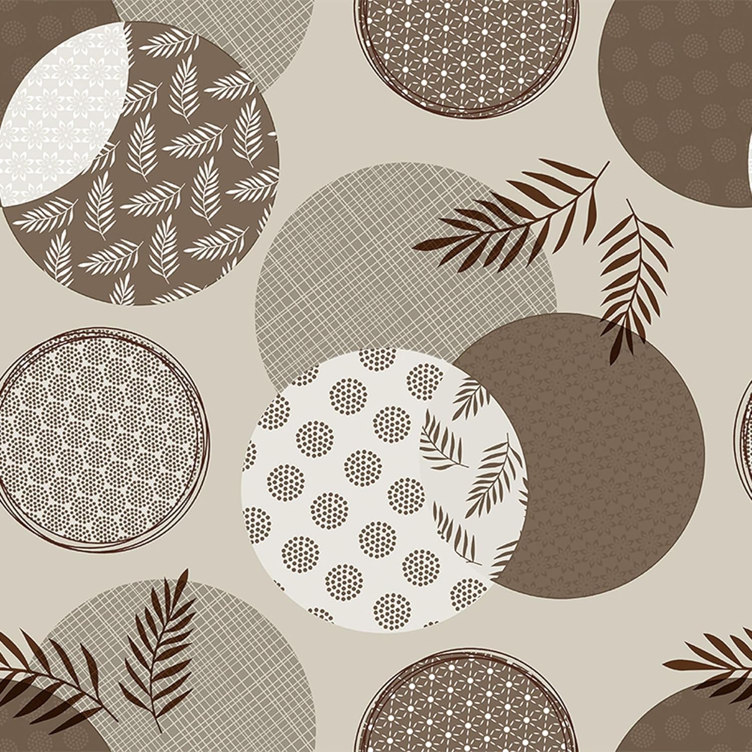 Nappe en toile cirée - rectangulaire 260x140 cm - anti-taches imperméable facile d'entretien - Lens Brun