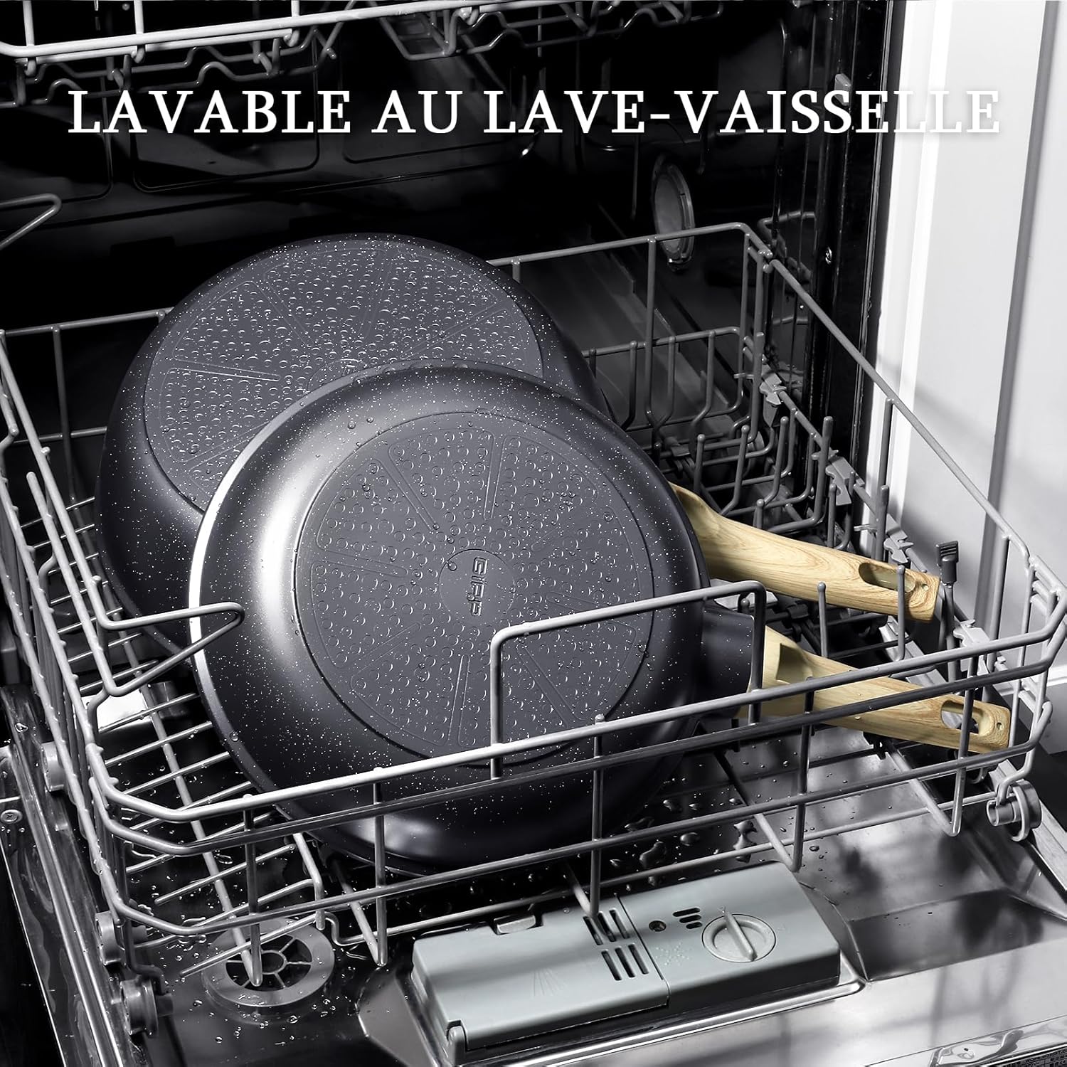 GiPP - Poêle à frire granite 28cm, induction, sans PFAS/PFOA, couvercle