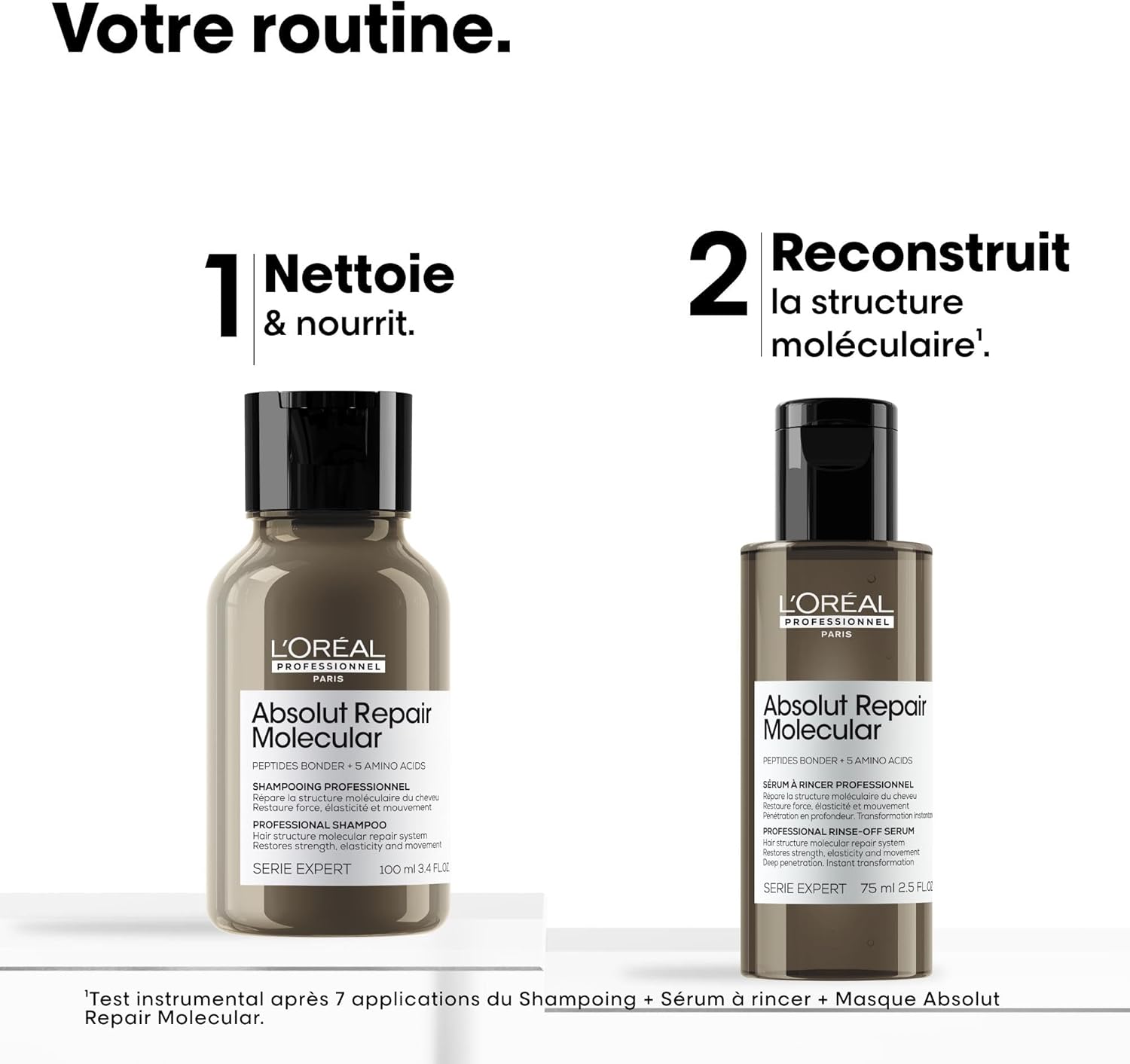 L'Oréal Professionnel - Absolut Repair Molecular - 100ml+75ml - shampooing et sérum réparateurs, formule brevetée