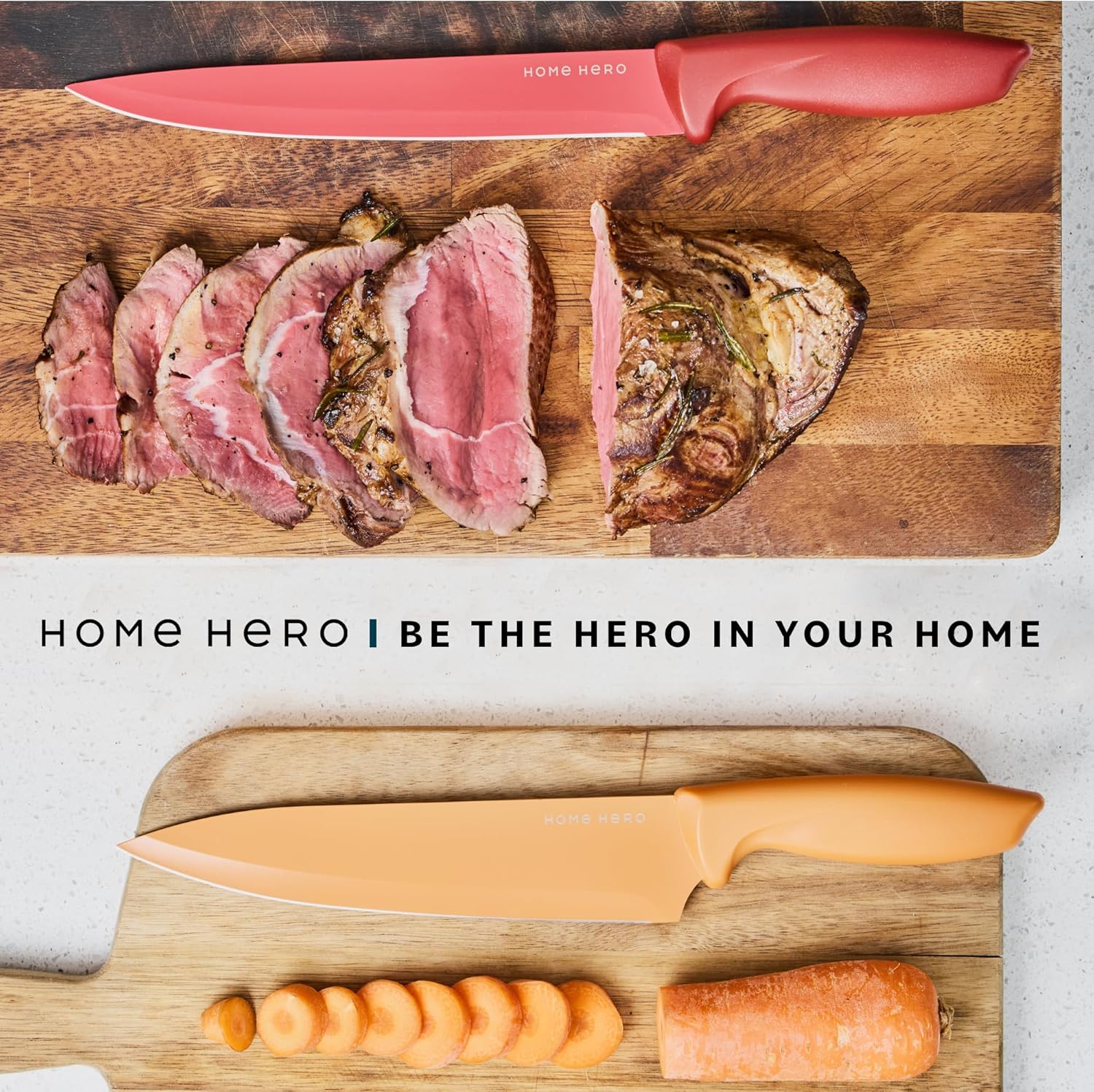 Home Hero - lot couteaux cuisine inox pro 11pcs avec aiguiseur et étui