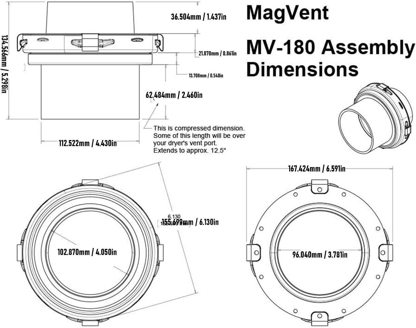 Cocoarm - Raccord d'évent magnétique - acier inox - connexion facile