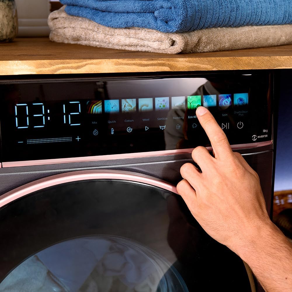 Cecotec - Bolero DressCode 8kg frontal, acier, 1400tr, 10,3