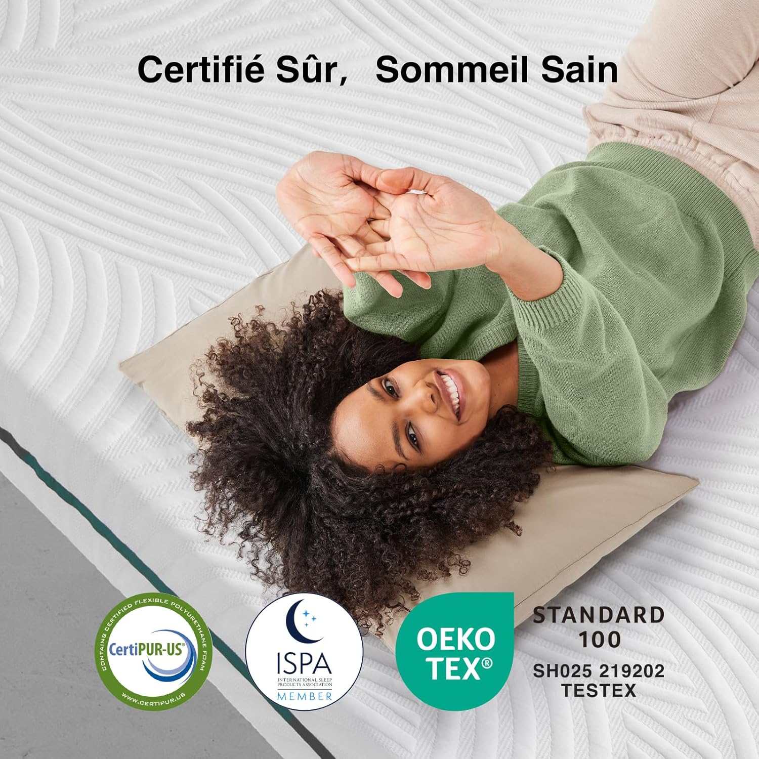 Novilla - Surmatelas Mémoire de Forme 140x190cm - 7,5cm, housse lavable, antidérapant