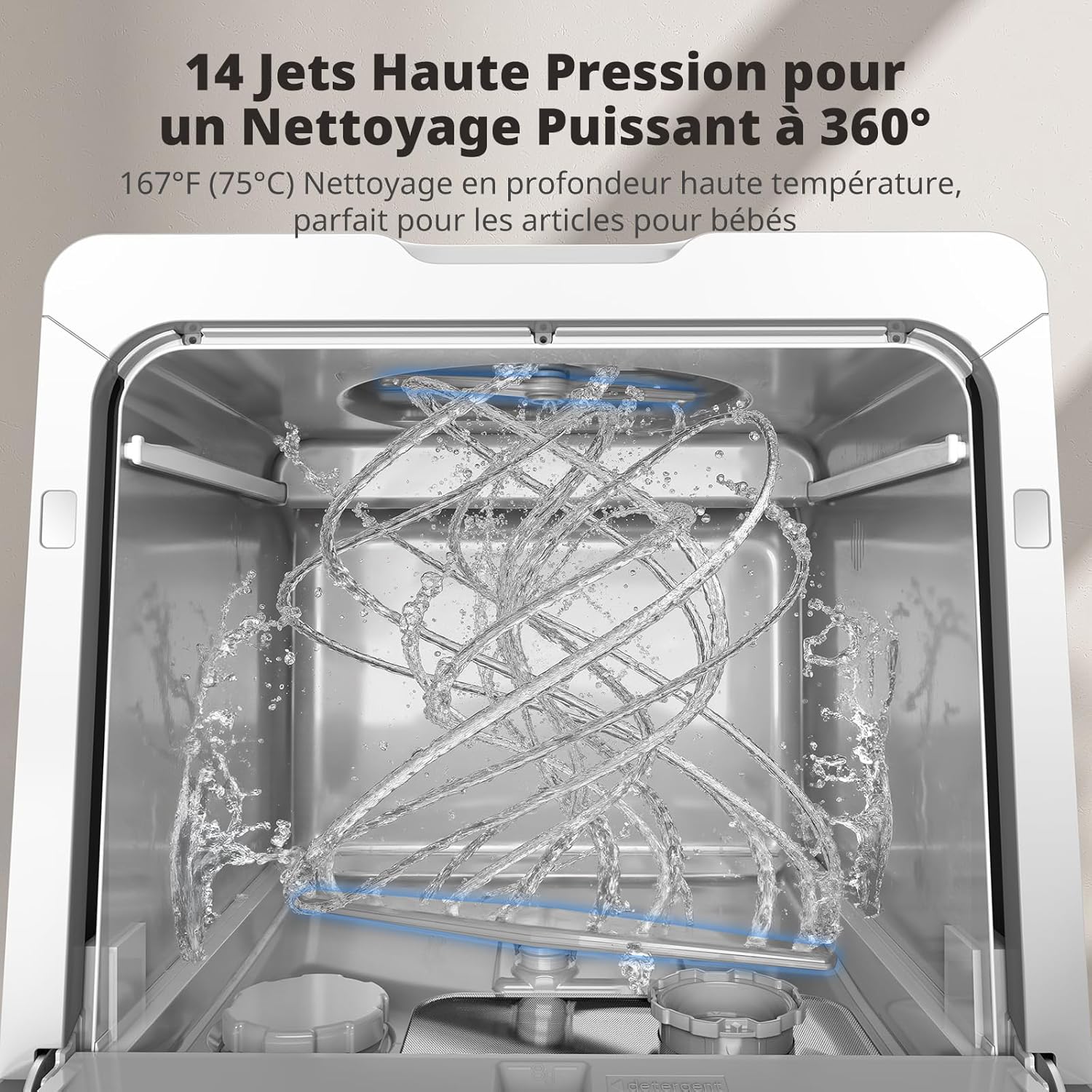 AIRMSEN - Mini lave-vaisselle de table - 5L - 8 programmes, départ différé, sécurité enfant