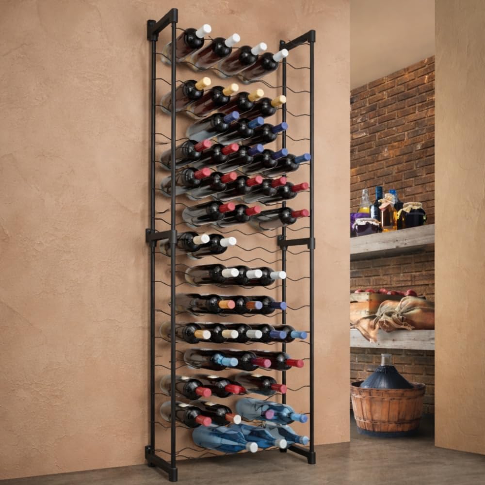 Metaltex - Barbera 383650 - range-bouteilles 50, noir, grande capacité