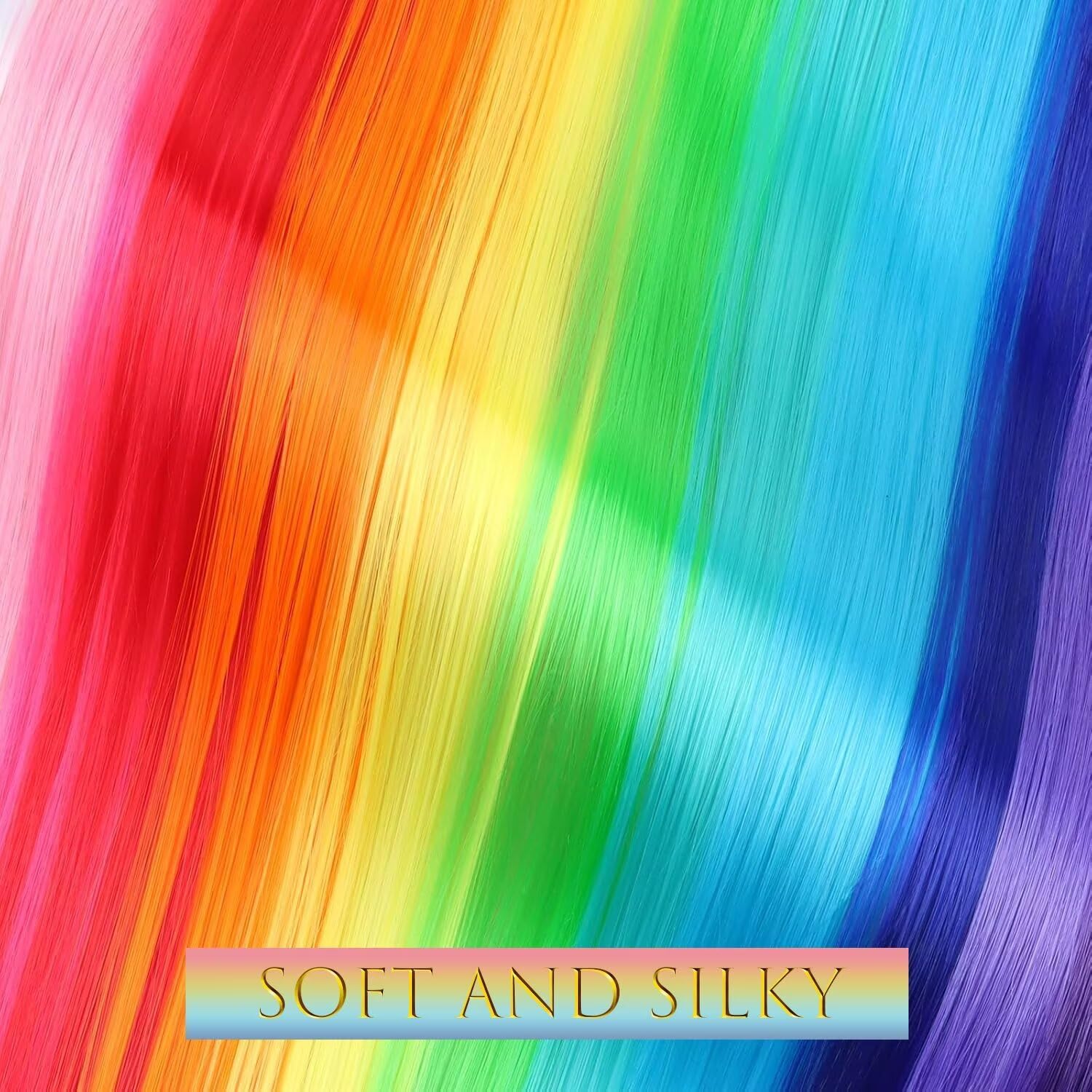 Mèche de cheveux à clipser - 55 cm - 12 mèches, blanches, accessoires enfants