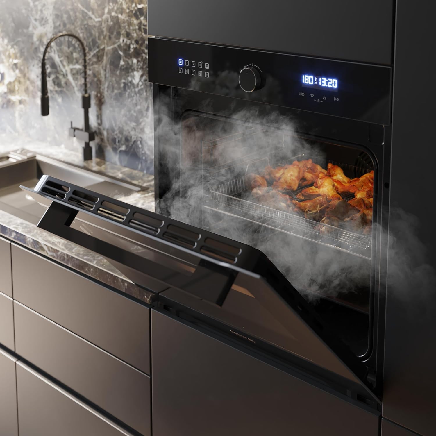 Cecotec - Bolero Hexa, 60 cm, 81L, Airfryer, Vapeur, 3D, 3400W, AF316000