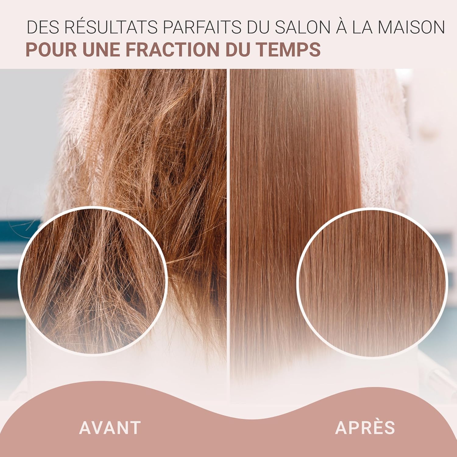 Golden Curl - Lisseur Boucleur 2en1 Rose Gold - 5 ans garantie - Plaques pro