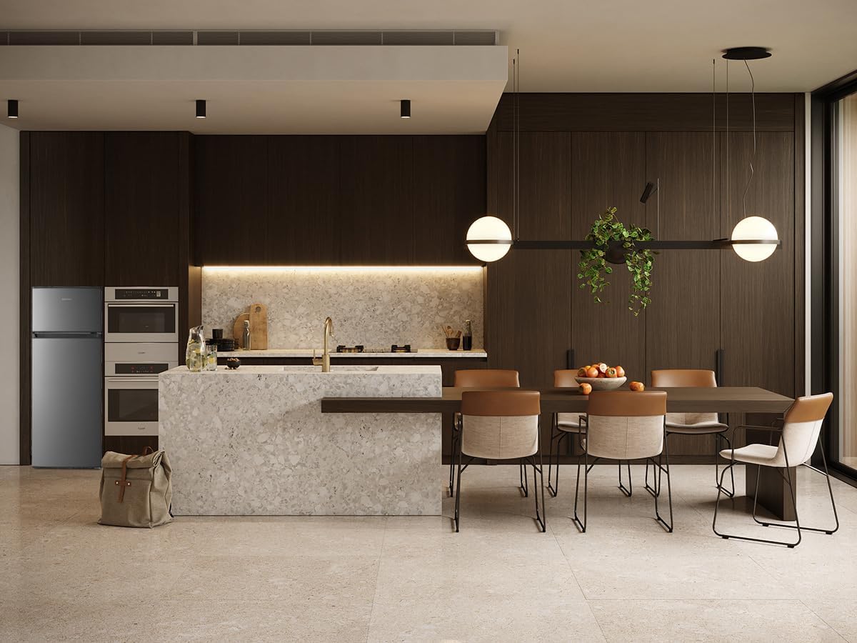 GEDTECH - réfrigérateur congélateur haut, 217L, classe E, GE217DPSL