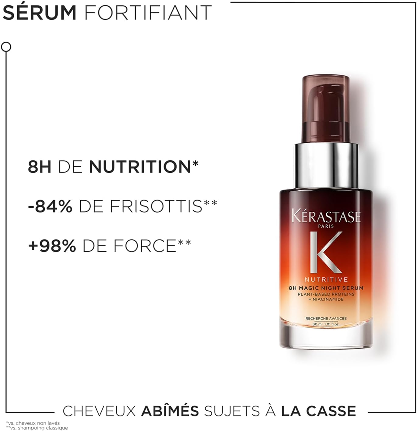 Kérastase - Nutritive 8H Magic Night Serum - crème cheveux secs - nutrition, protection humidité, brillance, force