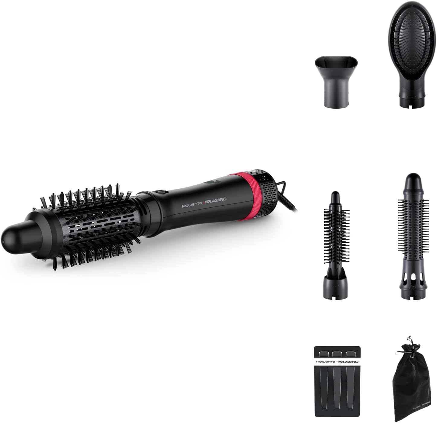 Rowenta - Express Style brosse chauffante 5-en-1 - Keratin & Glow, brillance, accessoirisée - CF635LF0