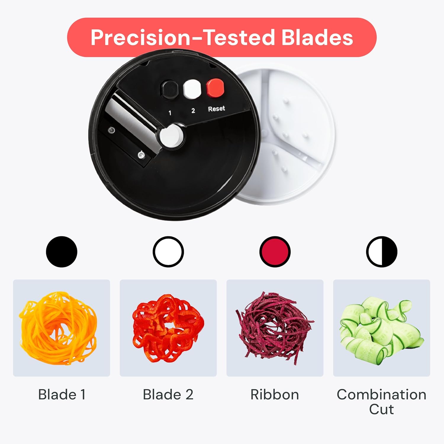 Spiraliseur de légumes 4-en-1 manuel, multifonction, coupe spirale