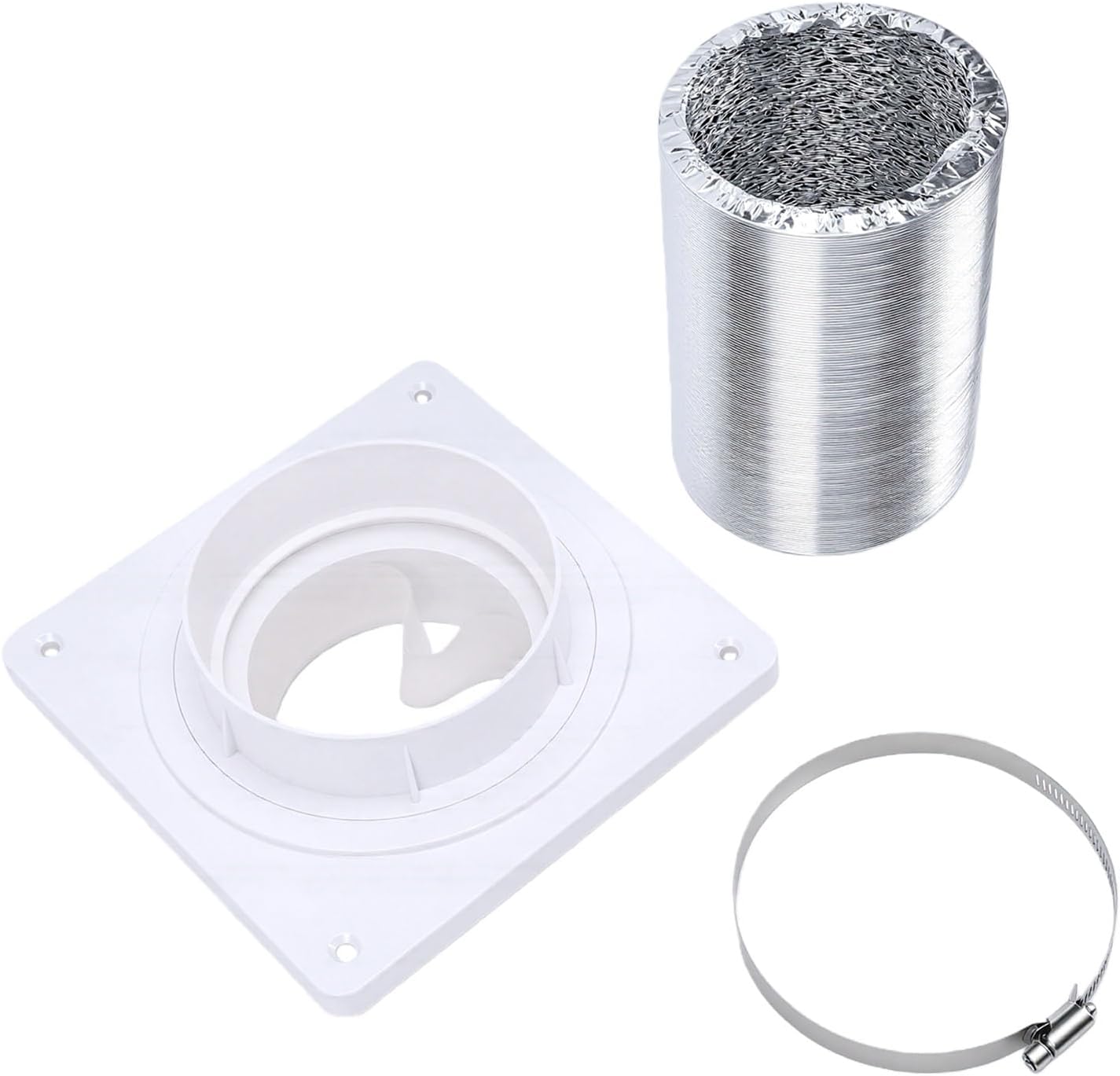 Fafeicy - kit de raccordement sécheuse - 10 cm/2,4 m - verrou rotatif, tuyau alu flexible