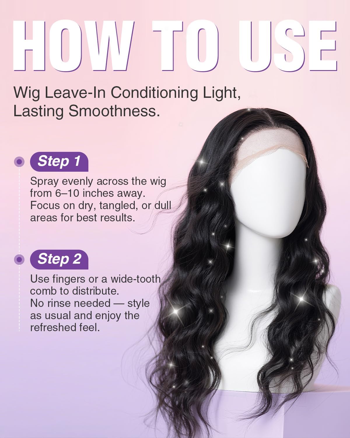 Spray Soin Sans Rinçage - démêlant perruques, jojoba, 100ml