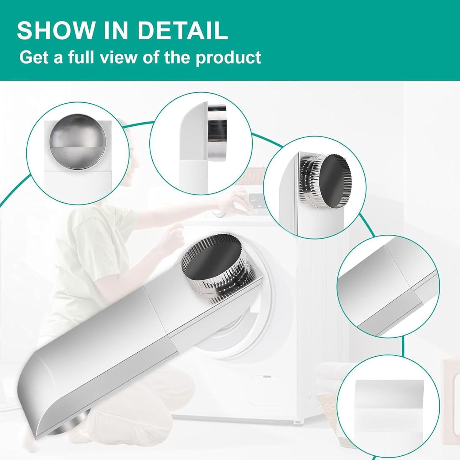 Fafeicy - kit conduit intérieur - 4 pouces - inox flexible, réglable 9,5-14,5