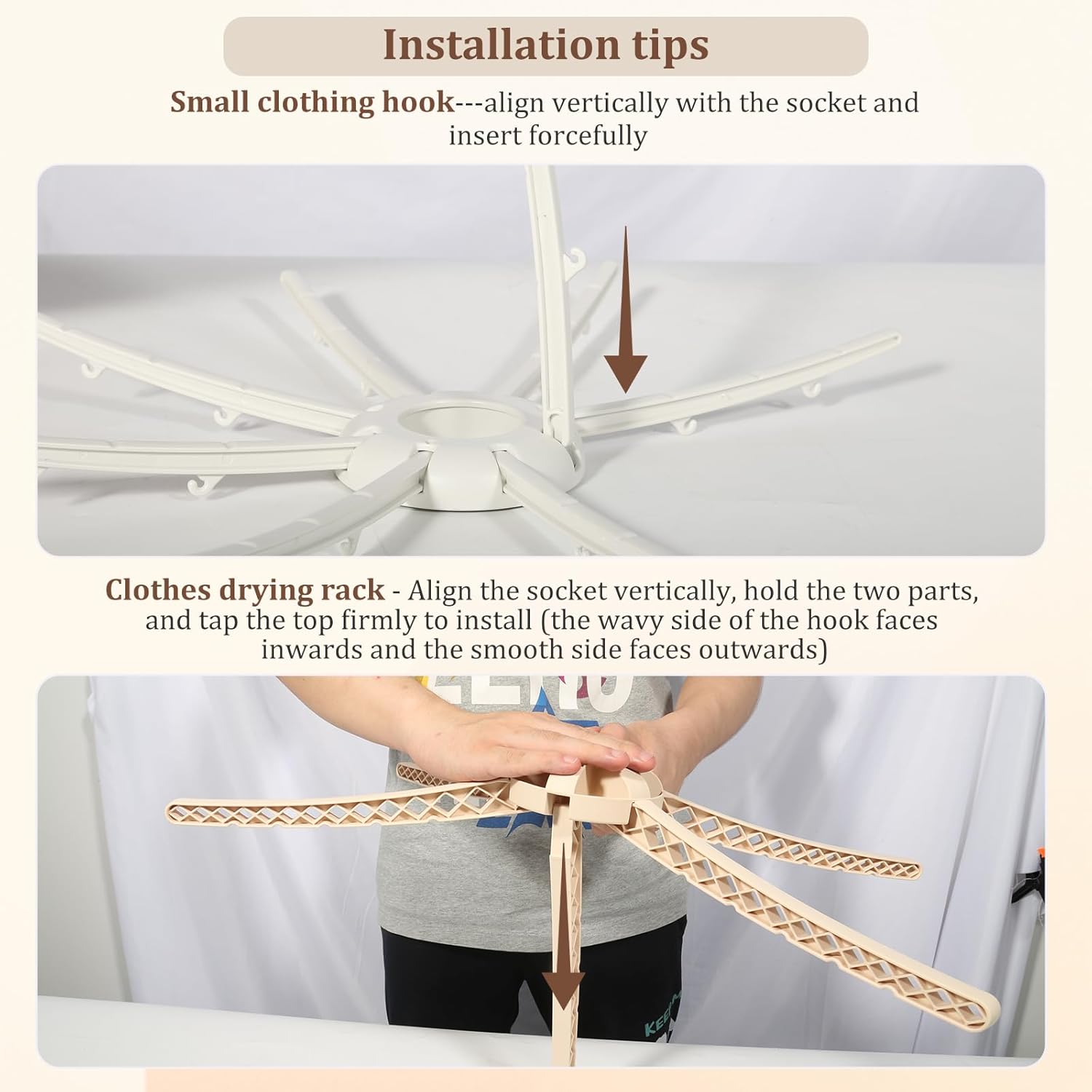 Sèche-linge électrique rond, 1000W, minuterie, séchage portable