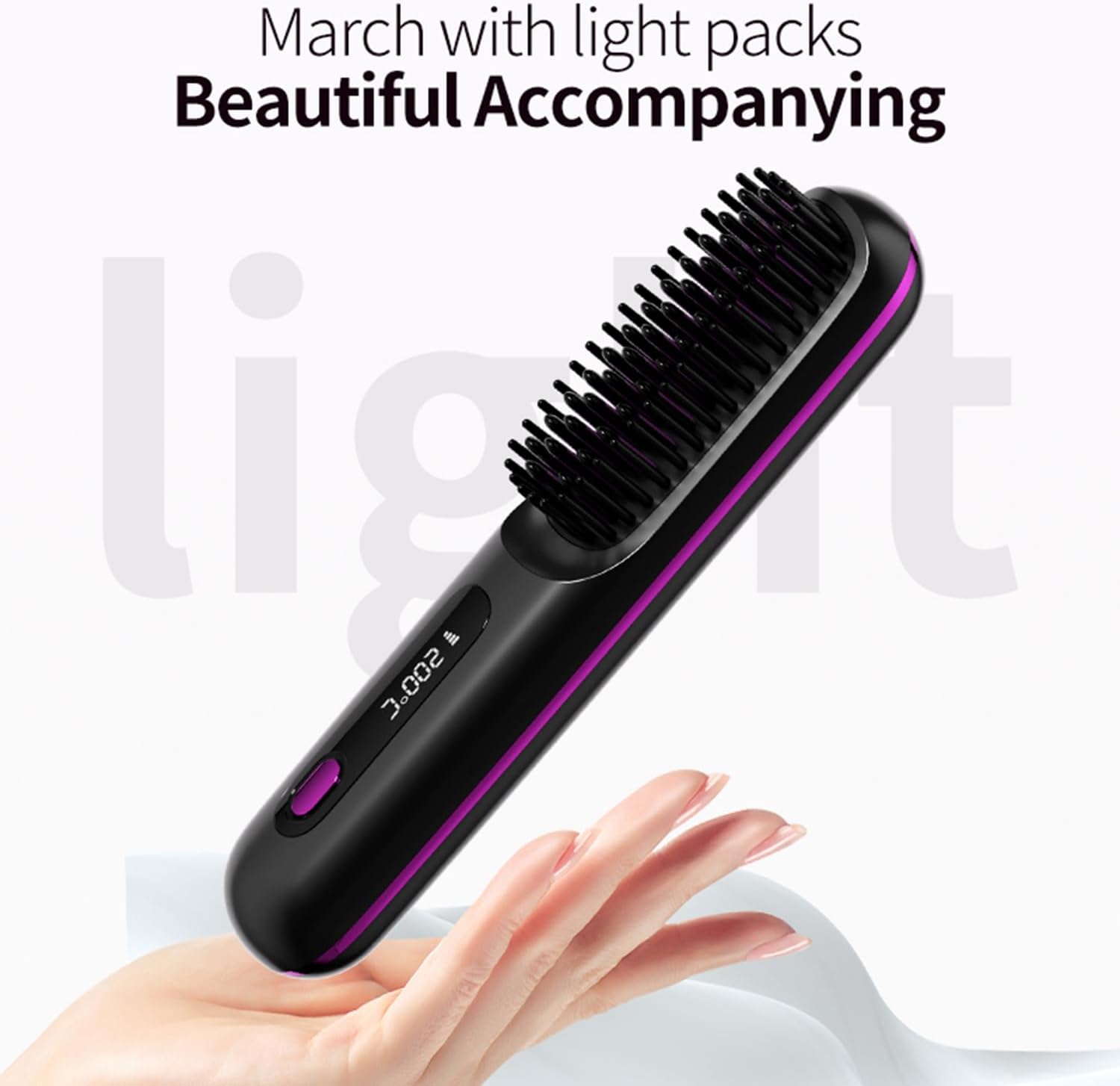 Go Brush Pro - Mini brosse lissante sans fil, LCD, 2000mAh, WH