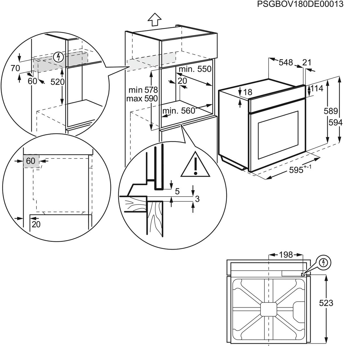 Zanussi - four multifonction inox XXL, 72L, A+, AquaClean - ZOHEX3X1