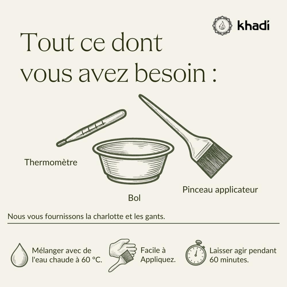 Khadi - coloration végétale brun mat, 100g, vegan, 100% naturelle