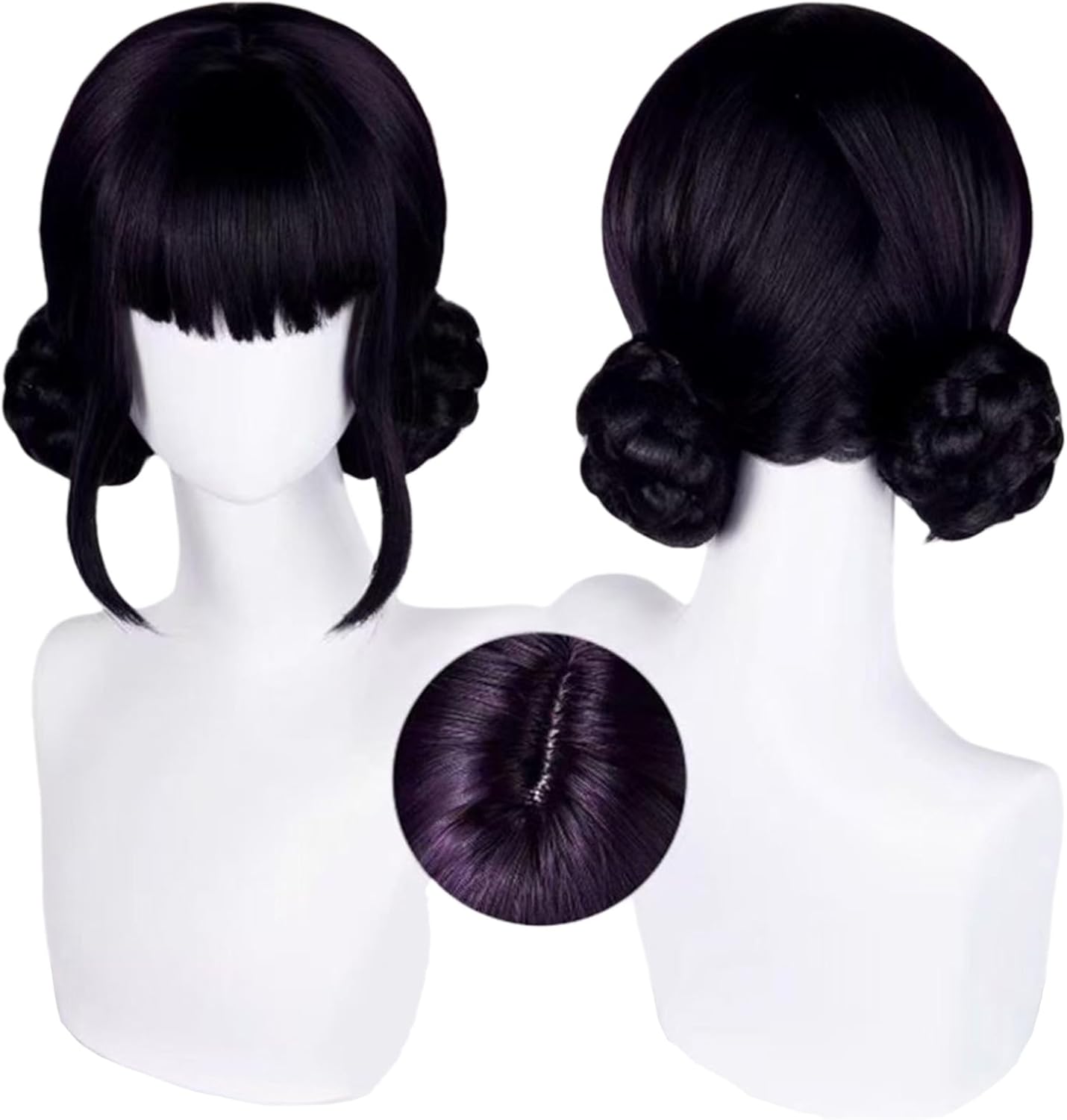 Perruque cosplay - longue tresse noir - résistante chaleur - fille