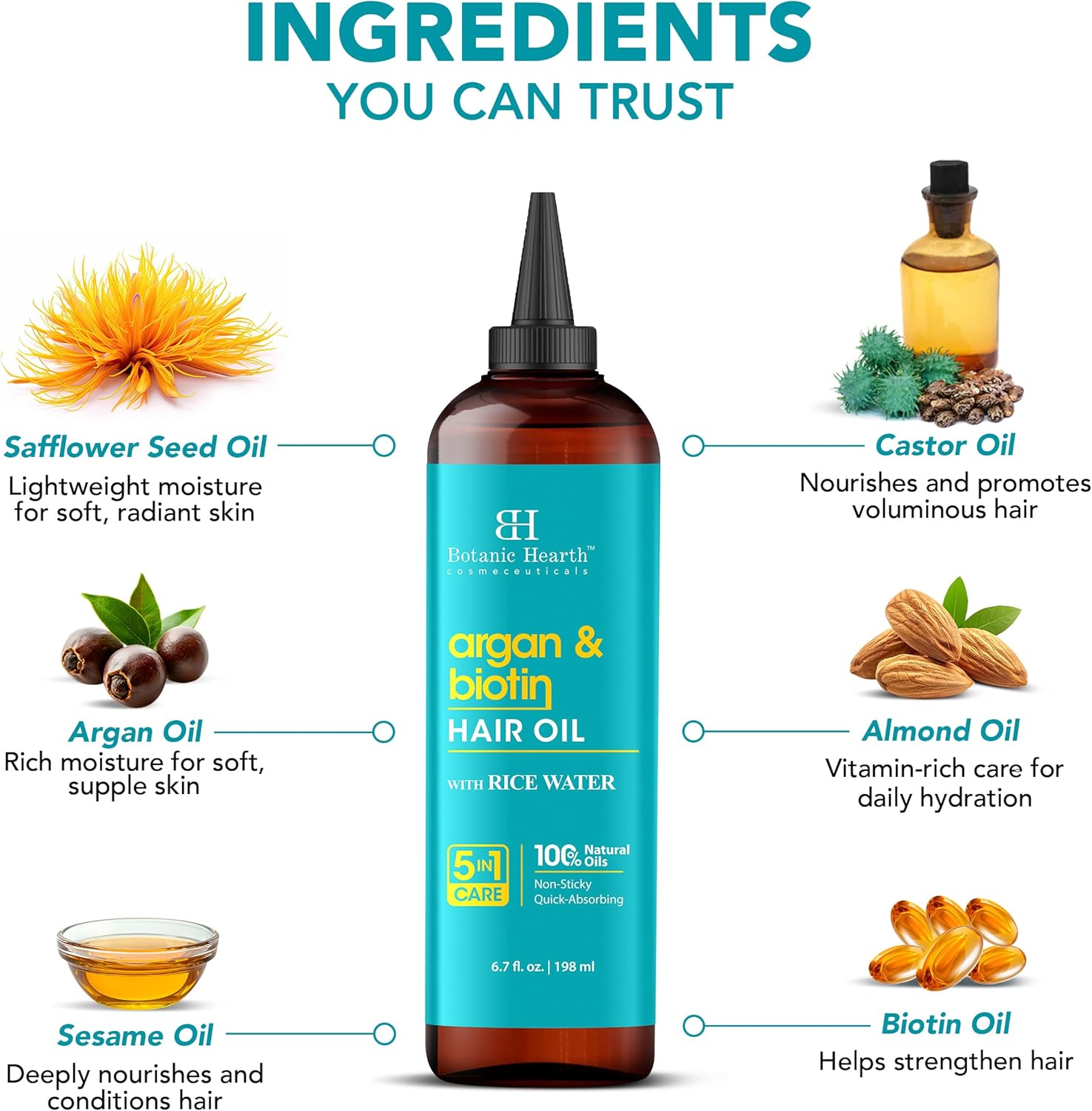 Huile capillaire - argan et biotine - soin renforce et répare - 100ml