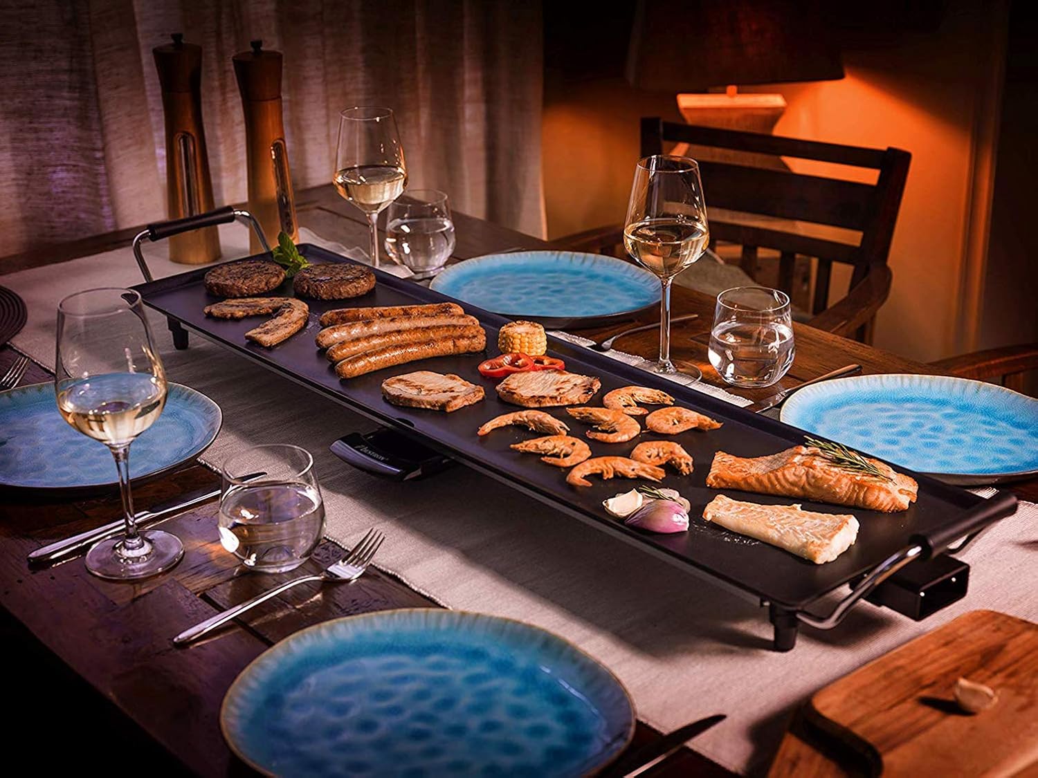 Bestron - Plancha XXL - surface extra longue - antiadhésif, 8 pers