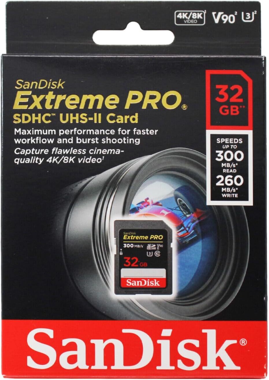 SanDisk - Extreme PRO - 32GB - SDHC, 300MB/s, UHS-II, V90, U3, Class 10