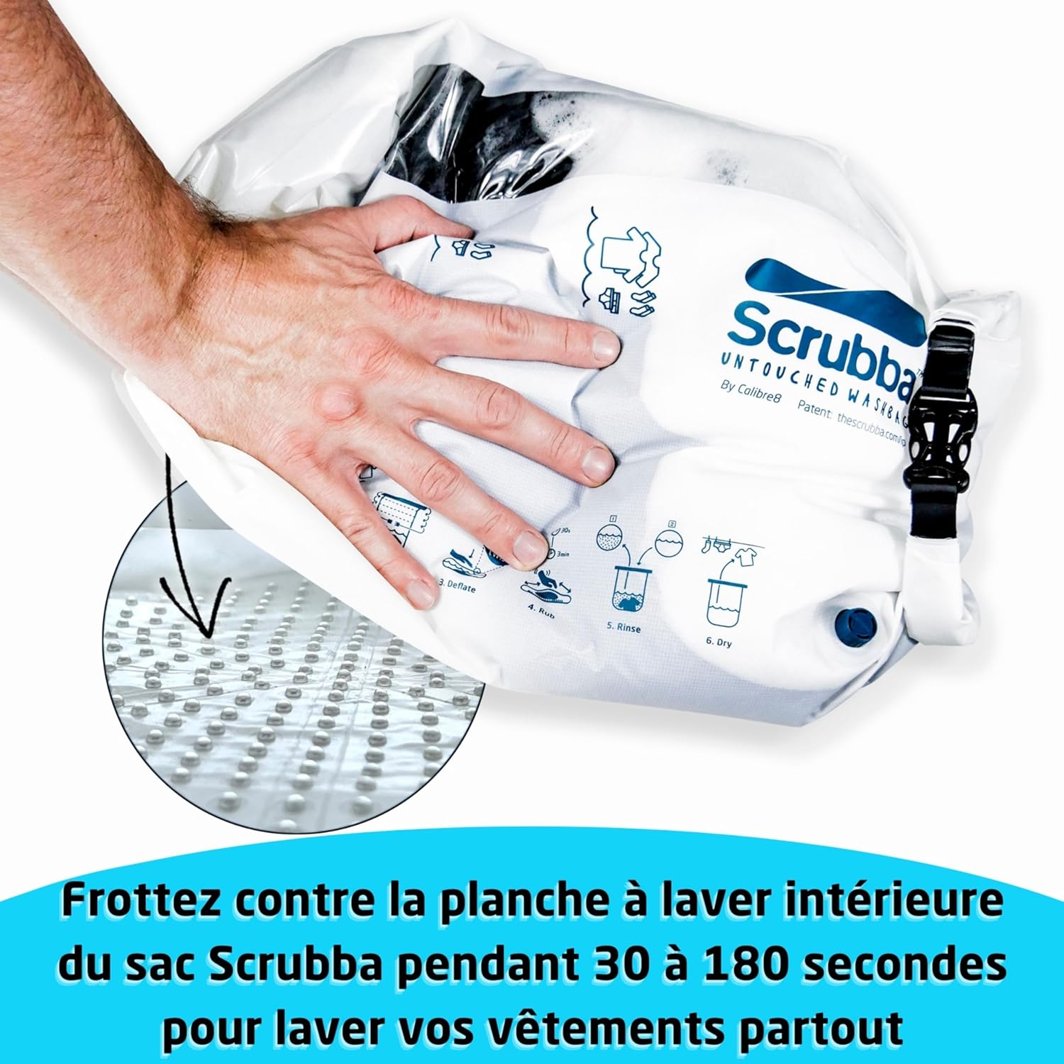 Scrubba - sac de lavage portable léger 150g - manuel, écoresponsable