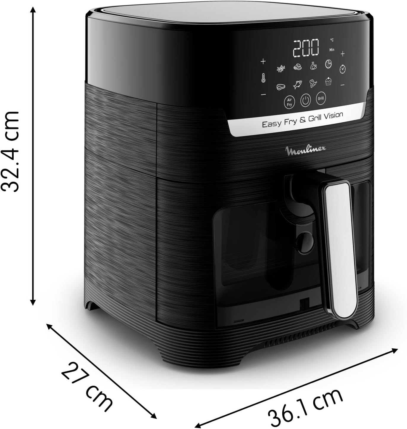 Moulinex - Easy Fry & Grill Vision - 4,6L - friteuse sans huile XL, écran tactile, fenêtre amovible, EZ506820