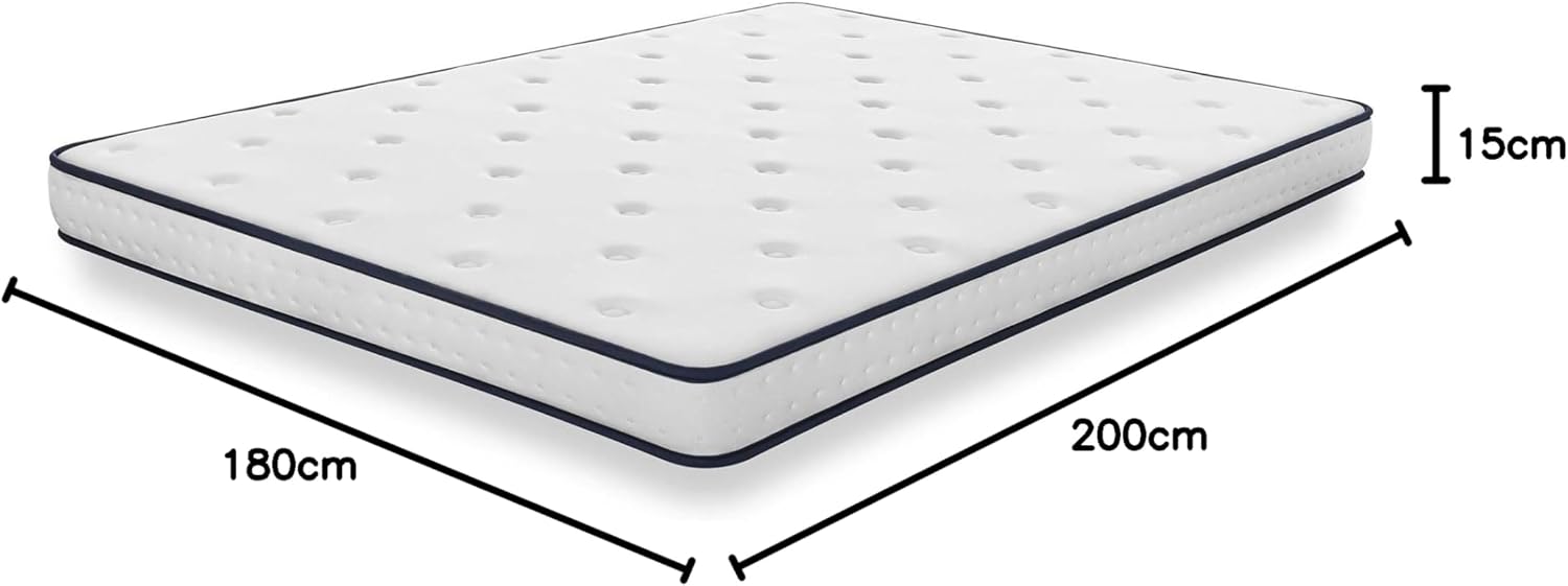 COSMOS - Upsilon - matelas 180x200, mémoire de forme, latex, 15cm, 7 zones, réversible