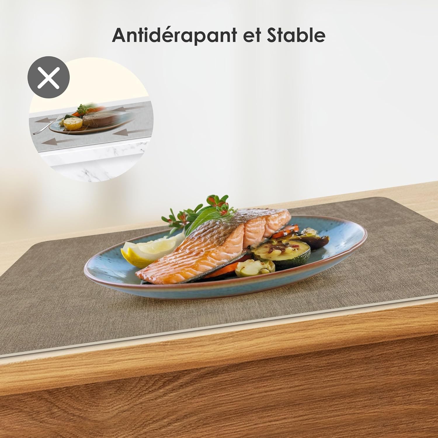 KitchenBoss - Set de table double face 43x30cm - lavable, antidérapant