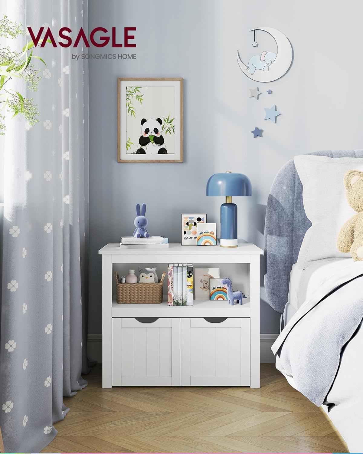 VASAGLE - meuble rangement enfants Nuage - 29,7x72,2x60cm - 2 tiroirs roulants - LHS280WB01